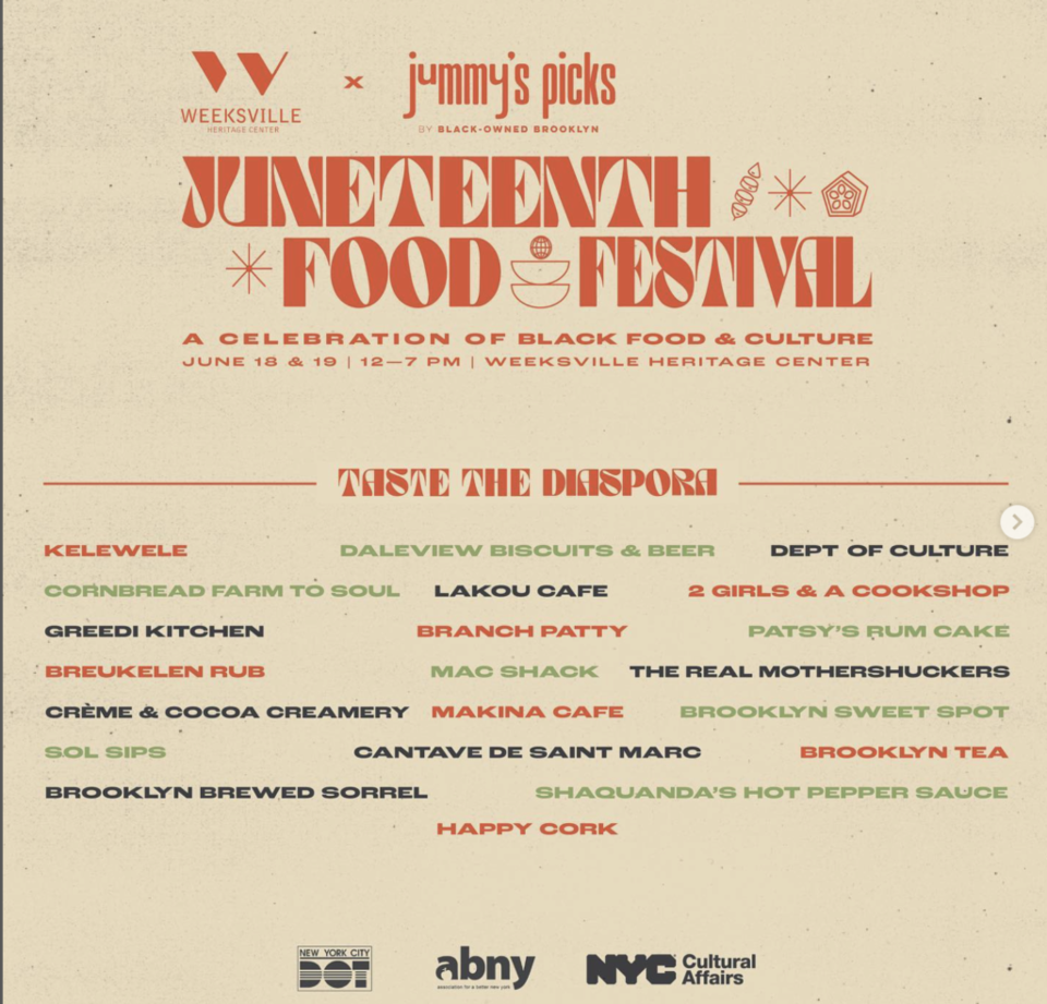 Juneteenth Food Festival 2022 flyer.