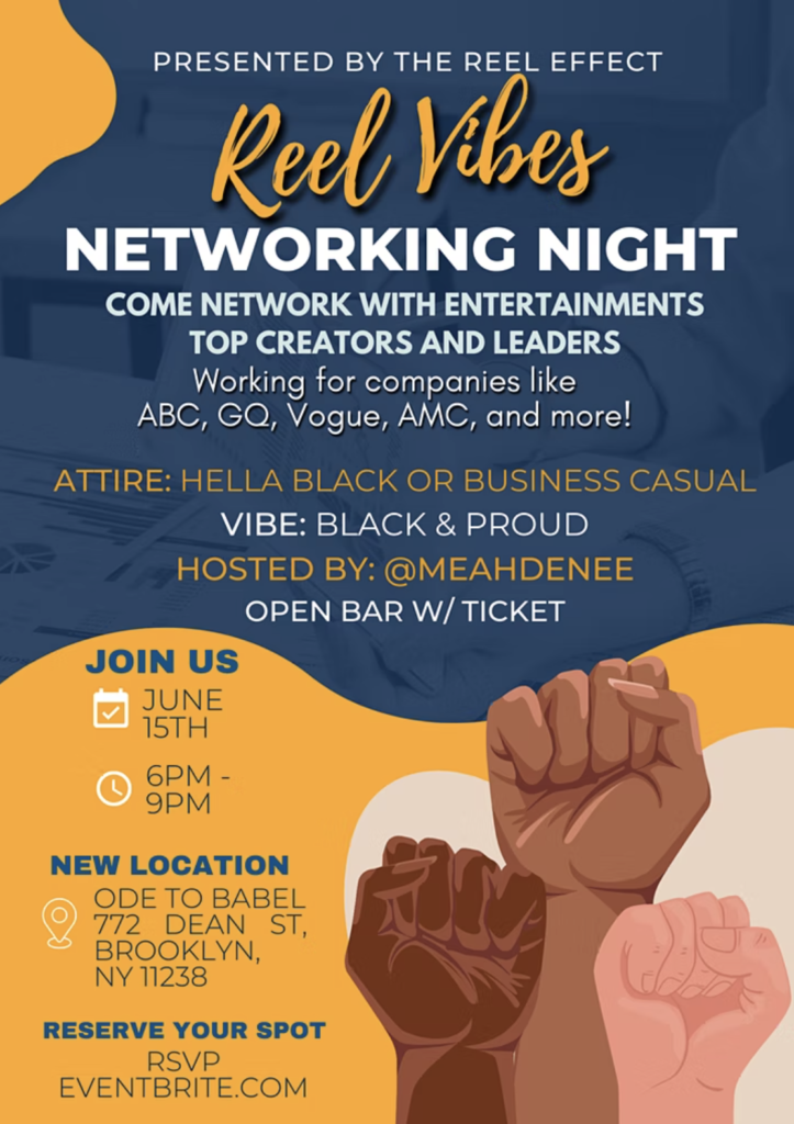 Reel Vibes Networking Juneteenth 2022 event flyer.
