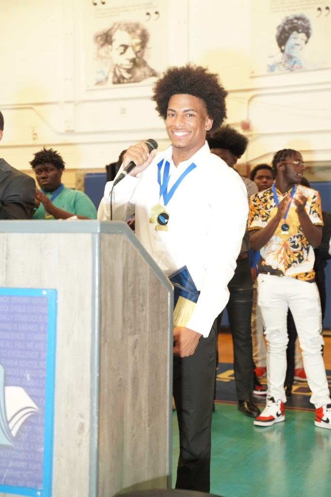 Nino Betances, receiving an academic achievement award. Photo: provided by Nino Betances. 