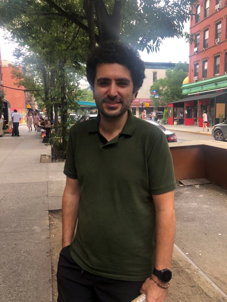 Mazdak Jafaran out on Franklin Avenue in Crown Heights. Photo: Miranda Levingston for the BK Reader.