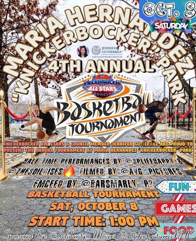 The flyer for the Maria Hernandez Knickerbocker Park tournament on October