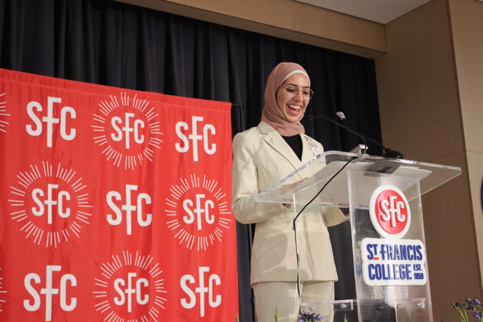 Undergrad student Maryam Shuaib spoke at the event. Photo: Miranda Levingston for the BK Reader. 