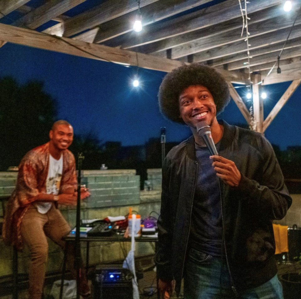 McGhee and Josh Johnson at a rooftop Melanin and Friends show. Photo: provided by Caleb Clark. 