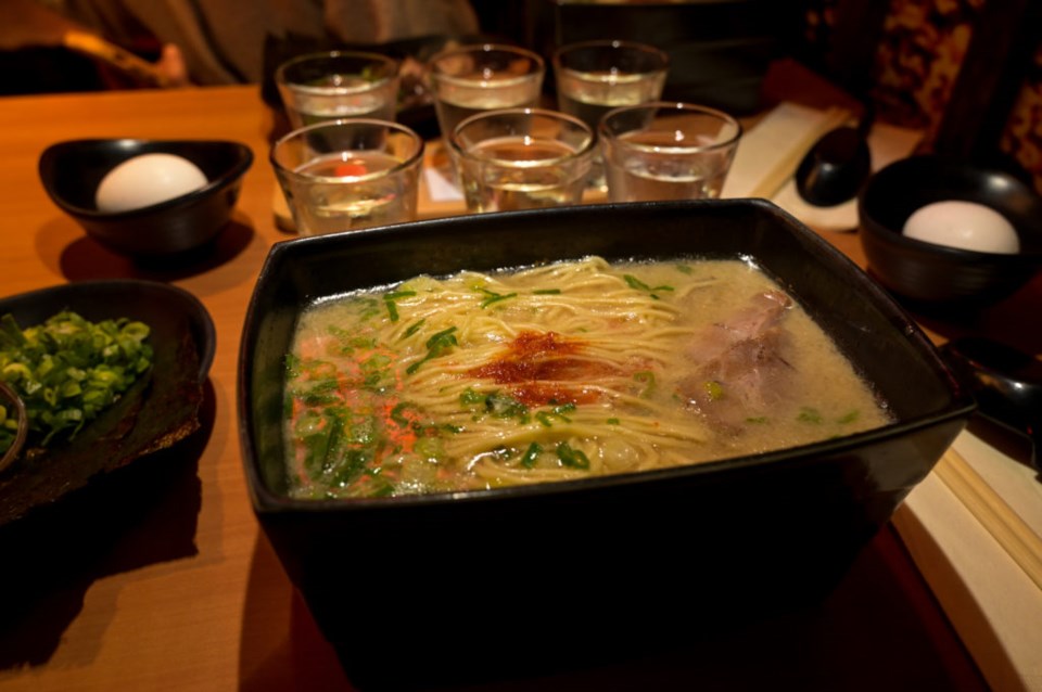 The famous ramen at Ichiran Brooklyn. Photo: Jonathan Mora for the BK Reader.