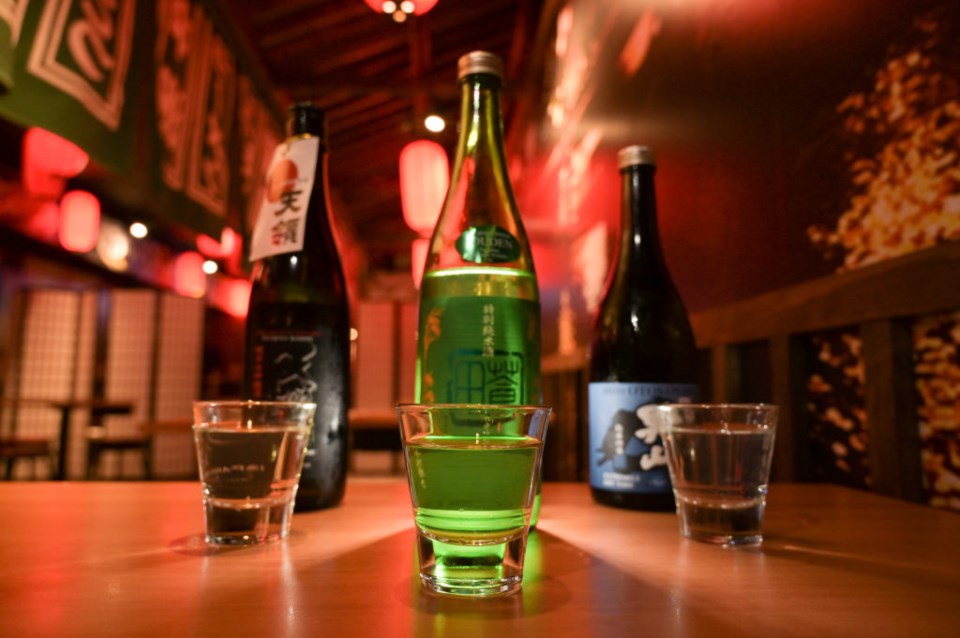 The sake flight. Photo: Jonathan Mora for the BK Reader.