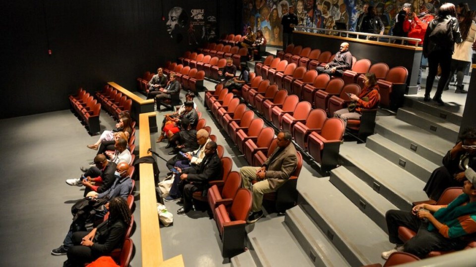The interior of the Eubie Blake Theater within the Von King Cultural Arts Center has been upgraded with a new stage and seating.  