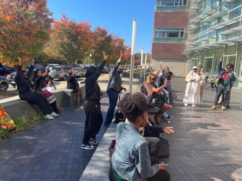 A rally at Medgar Evers. Photo: Jessy Edwards for the BK Reader.