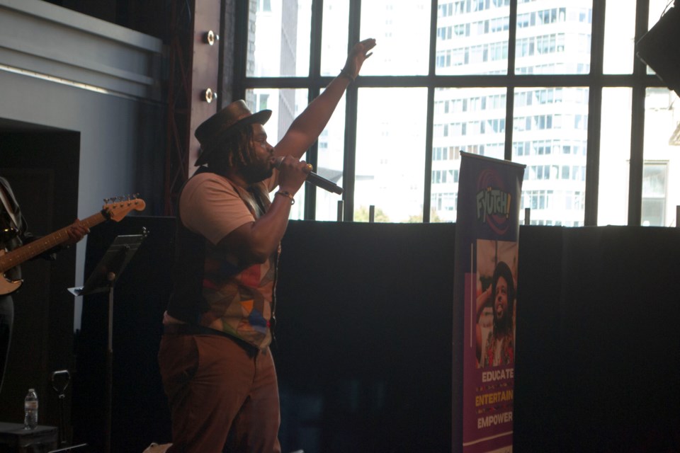 Fyütch performs for a crowd of kids and parents at the Brooklyn Academy of Music, Nov. 5. Photo: Will Fritz for the BK Reader.