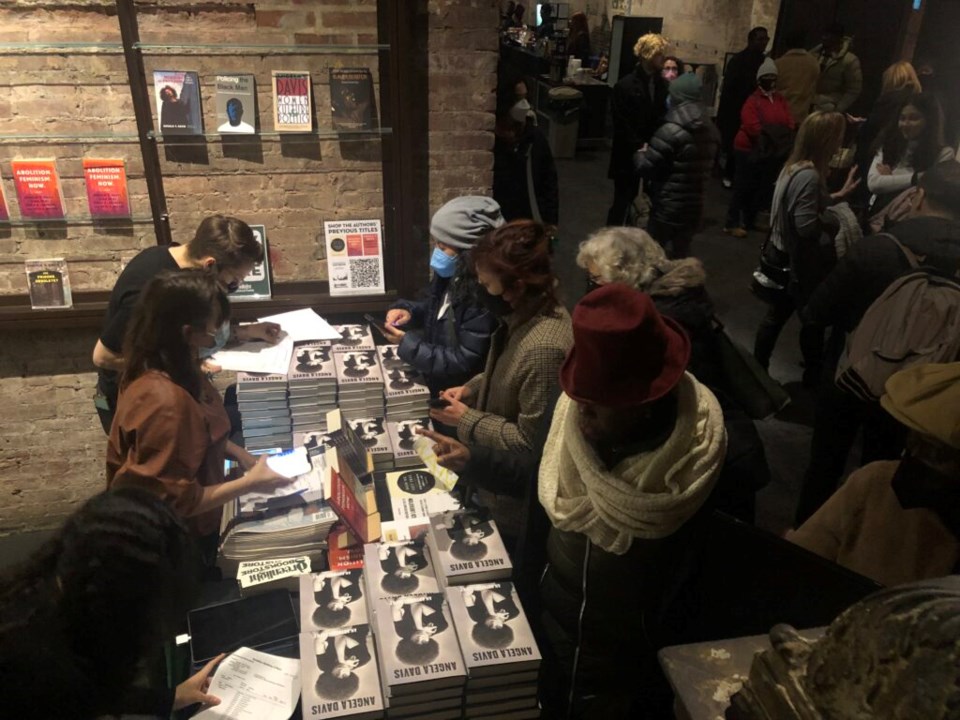 Greenlight Bookstore had an Angela Davis pop up shop in the Harvey Theather lobby. Photo: Miranda Levingston for BK Reader.