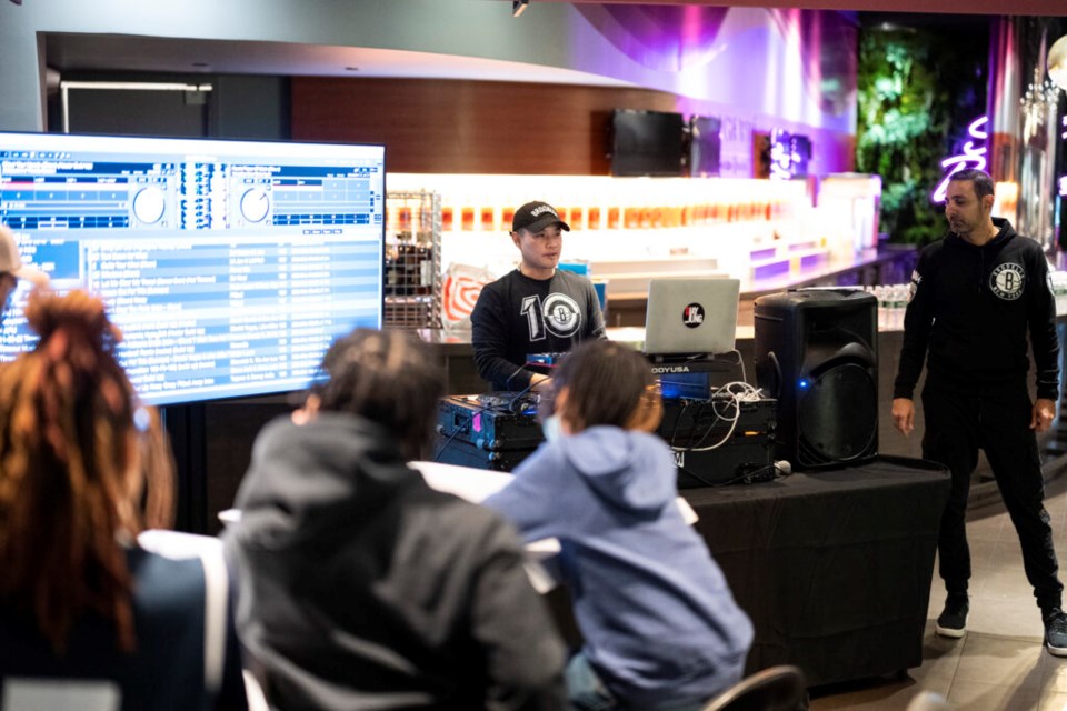 Pop-up DJ station with Brooklyn Nets' DJAY JUNG. Photo: Provided/ Brooklyn Nets.