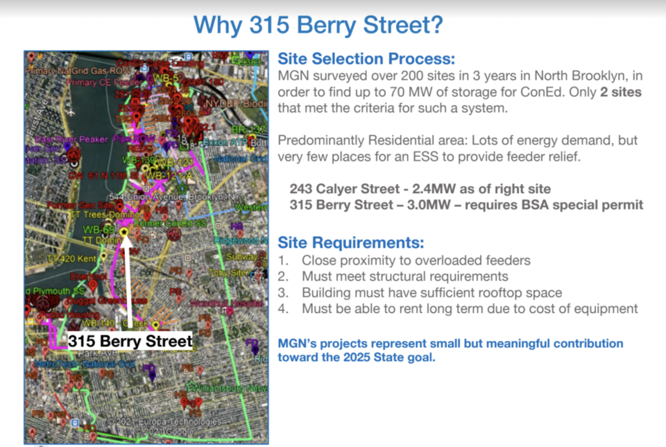 MGN plans for batteries on the rooftop. Image: MGN 315 Berry St. BSA proposal.