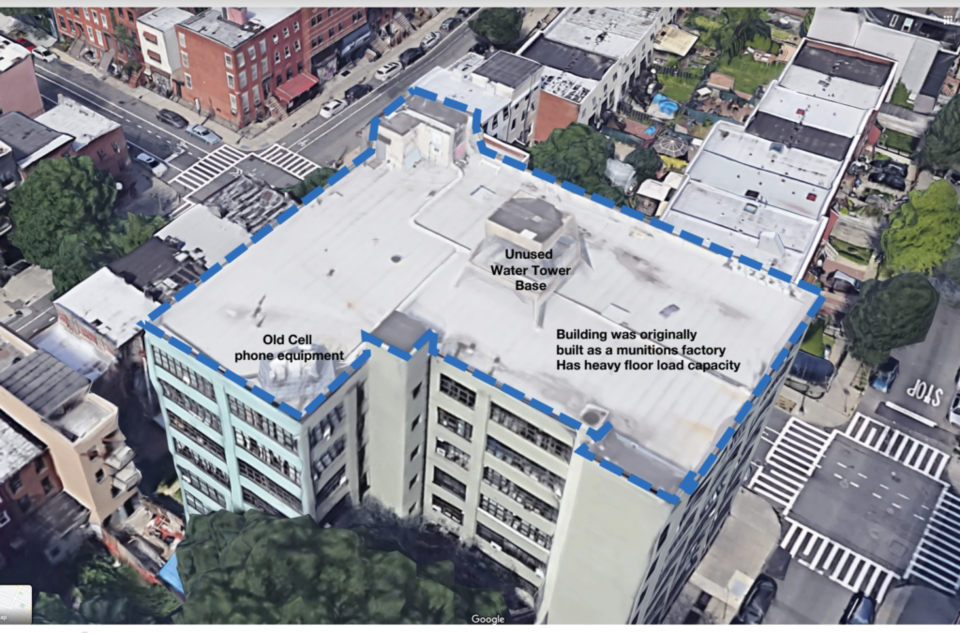 The rooftop as shown in a MGN presentation to CB1. Image: MGN 315 Berry Street presentation