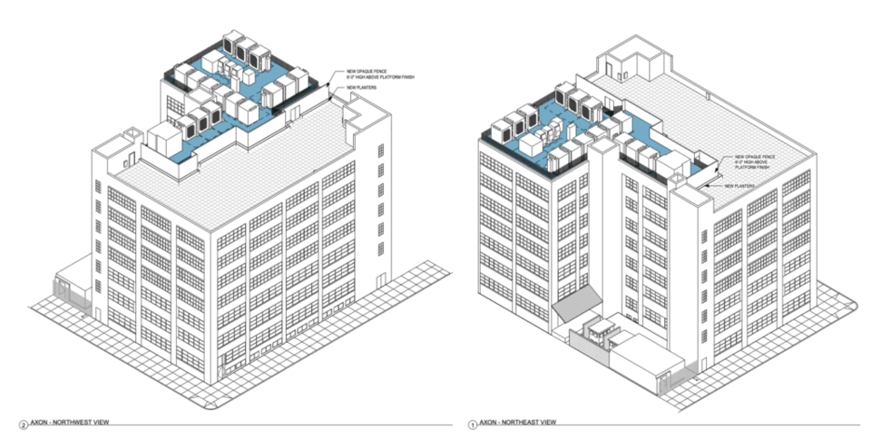 MGN plans for batteries on the rooftop. Image: MGN 315 Berry St. BSA proposal.