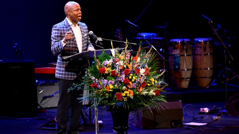 New York City Mayor Eric Adams speaks onstage during the 37th Annual Brooklyn Tribute to Dr. Martin Luther King, Jr.