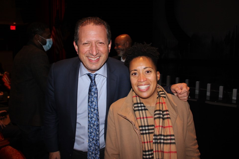 Comptroller Brad Lander and Brooklyn Council Member Crystal Hudson. Photo: Miranda Levingston for BK Reader.