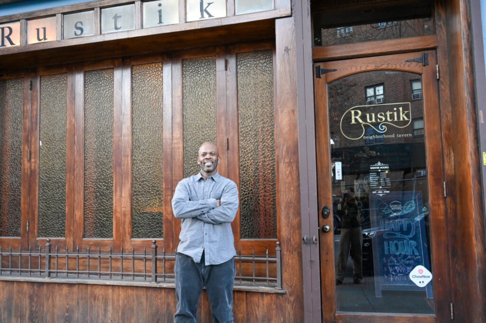 Frantz Metellus outside Rustik Tavern. Jessy Edwards for BK Reader.