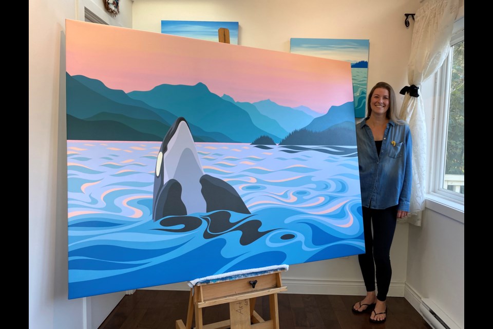 Di had her first solo exhibition ‘Art for Sea to Sky: Exploring the Science, Nature and Beauty of Atl’ka7tsem/Howe Sound’ last July at the Hearth. It included ‘Rise’, the subject of her new puzzle.