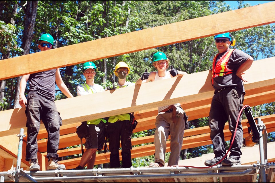 Greg Cormier and the WVSS student crew have been busy lately building a carport for the new Fire Hall.