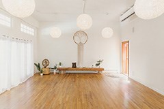 Inside of the empty Well yoga studio