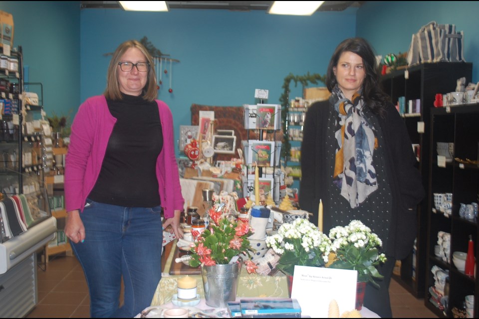 Ruddy manager Melanie Mason (left) and Emporium manager Carmen Balon in their new venture. The space currently sports a seasonal angle, but plans to transition to full-time health and wellness in the new year. 