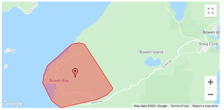 BC Hydro outage map Jan. 13, 2020