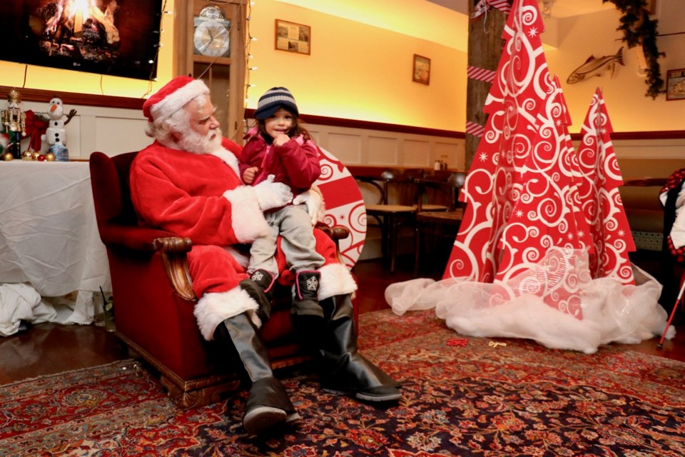 Frankie sitting on Santa's lap