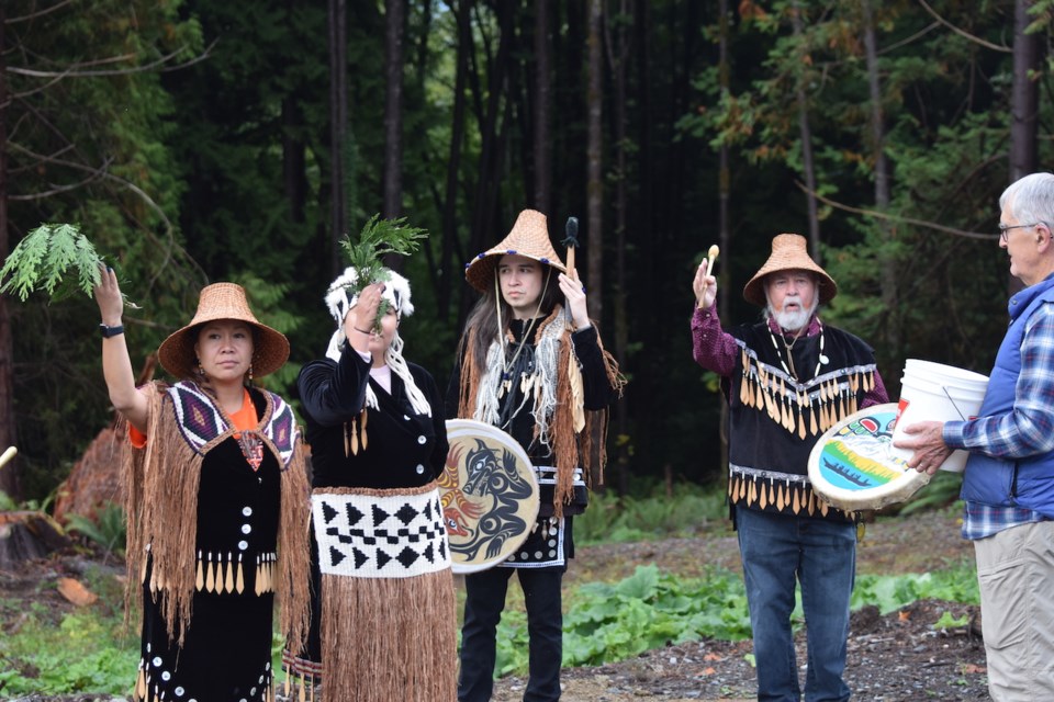 The Eagle Song Dancers doing the land blessing for the health centre