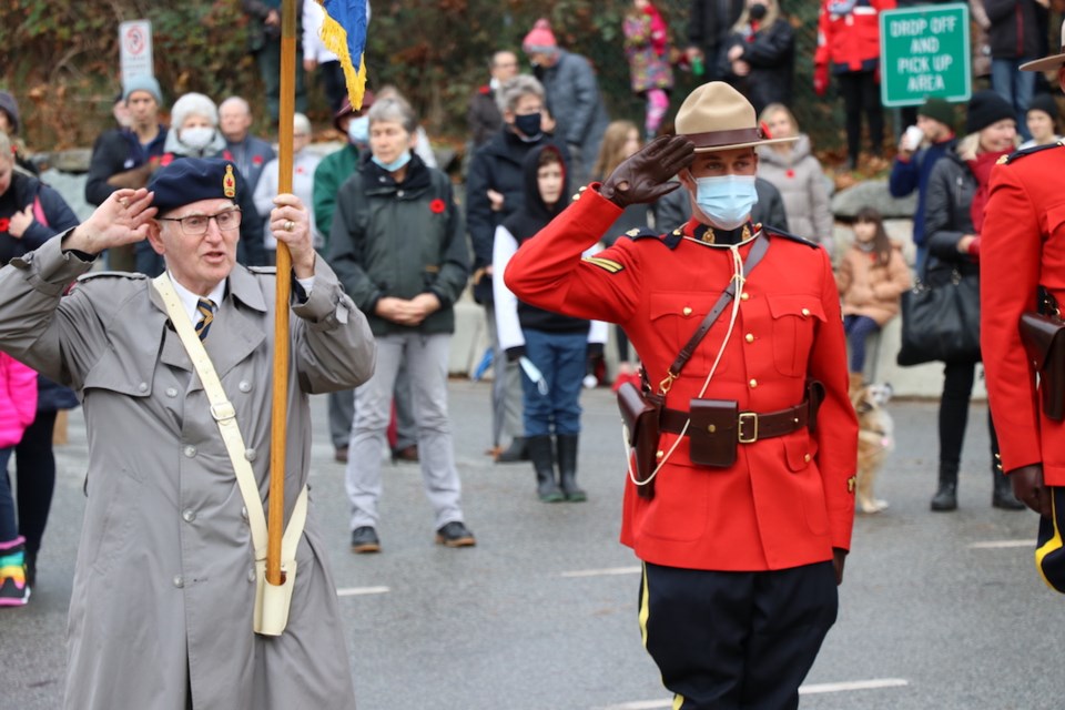Lance Weismiller and RCMP Cpl. Adam Koehler were part of the colour party.
