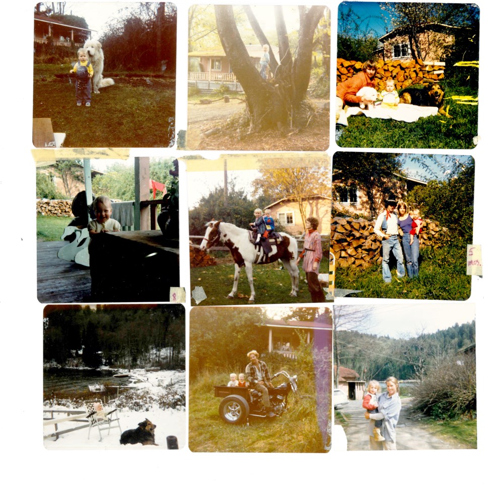 Collage of nine photos - looks like the '80s – in Davies Orchard