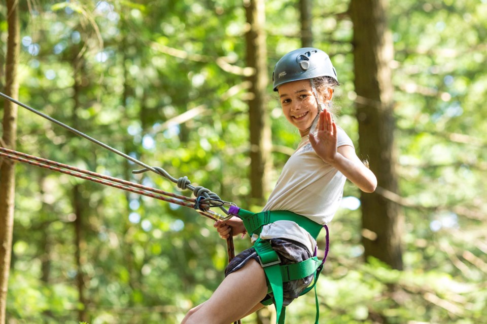 Kid on the rope course