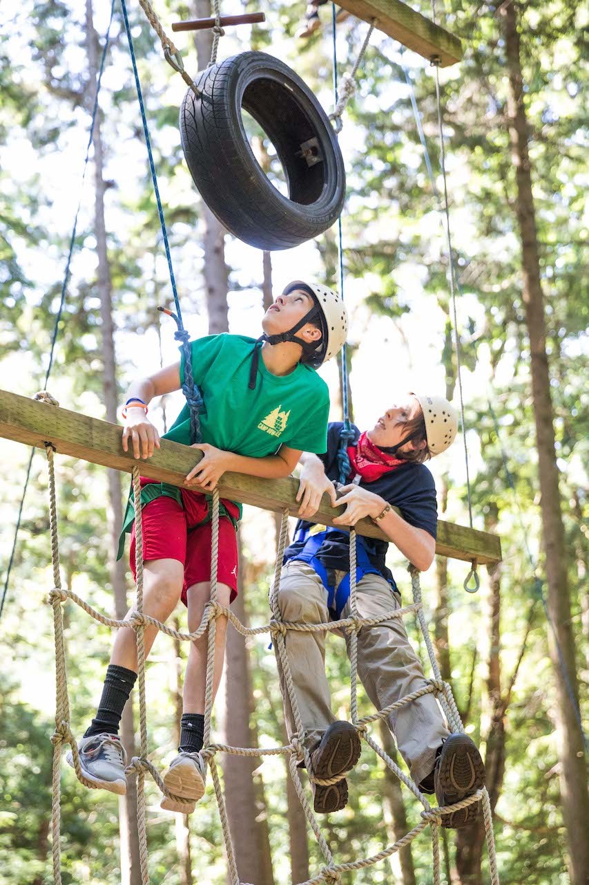 Kids on the rope course