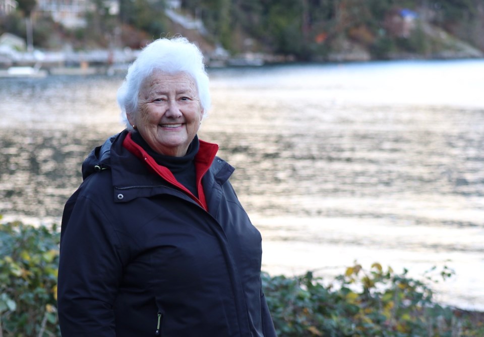 Lynn Beattie with the ocean behind her