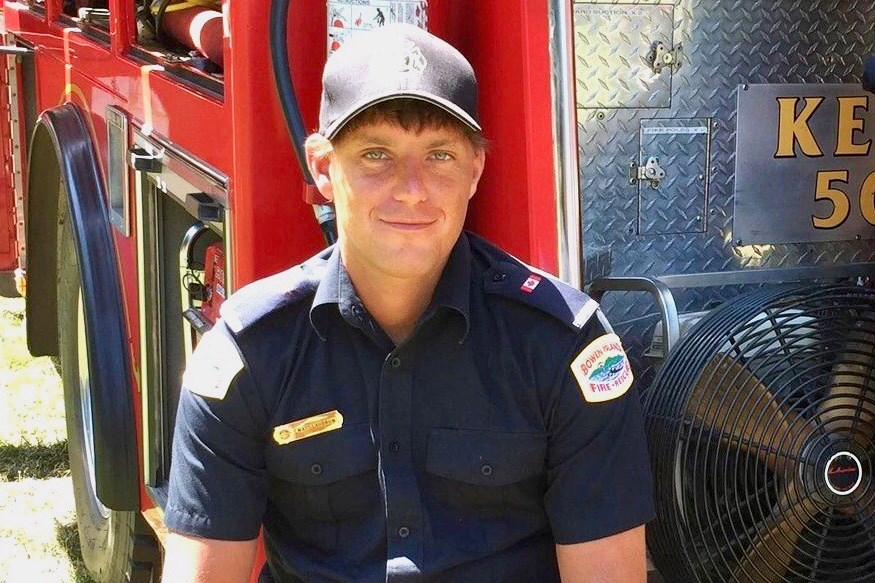 Matt Laudrum in his Bowen Island Fire Rescue shirt