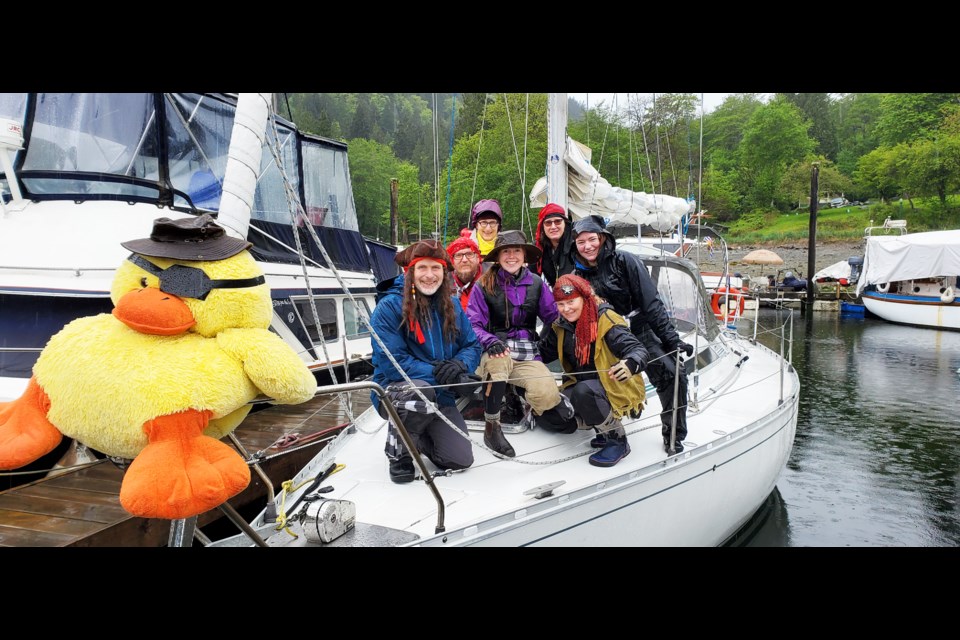 The crew of the Minuet was guided by a well experienced duckling navigator. 