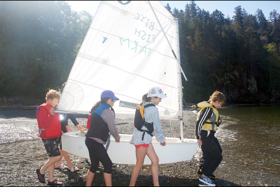 Grade 5/6 students from Island Pacific School were the first to take part in the return of the Bowen Island Yacht Club's school sailing program. 