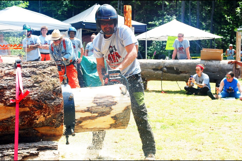 Wood cutting with a smile. 