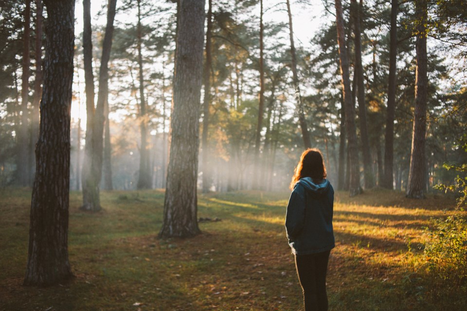 Woman in the woods