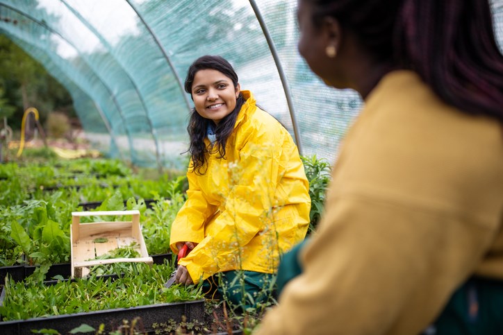 Women in a green house 