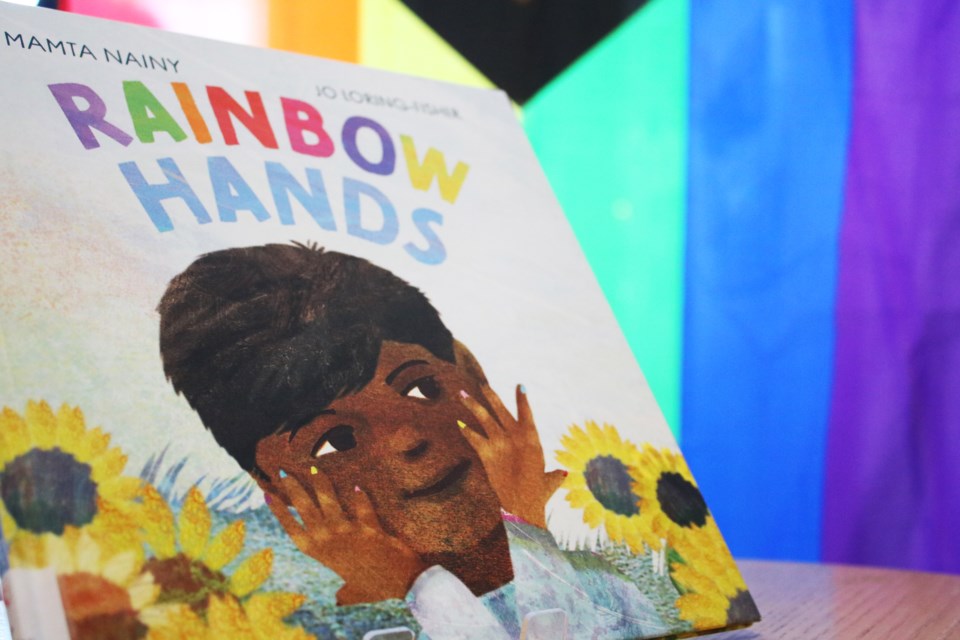 Rainbow Hands by Mamta Nainy is one of the books on the Bradford West Gwillimbury Library's Pride Month For Kids June 2023 book list, and is seen in the library on Thursday, June 1, 2023. The library is hosting Drag Queen Storytime on Saturday, June 10, at 12:30 p.m. and 2:30 p.m.