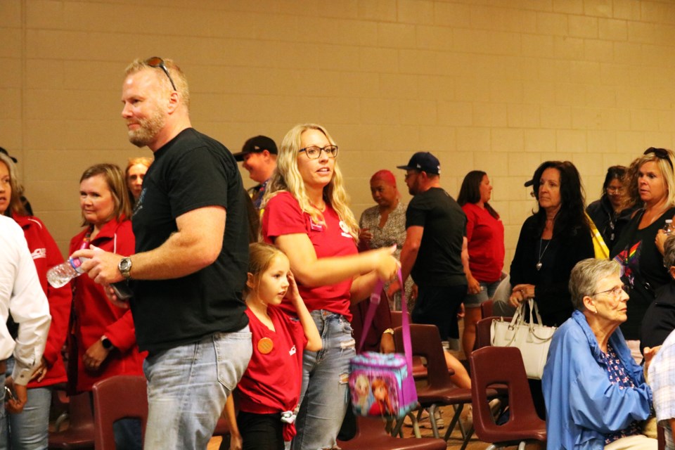Library workers, union members and supporters began leaving as the regular meeting of council was briefly recessed in the Don Harrison Auditorium at the Bradford and District Memorial Community Centre in Bradford, Tuesday evening.