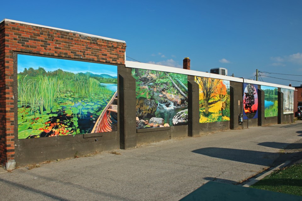 A new set of murals created by BDHS students are seen mounted on the outside of Jennings School Of Karate at 16 John Street West in Bradford on Wednesday, Aug. 16, 2023.