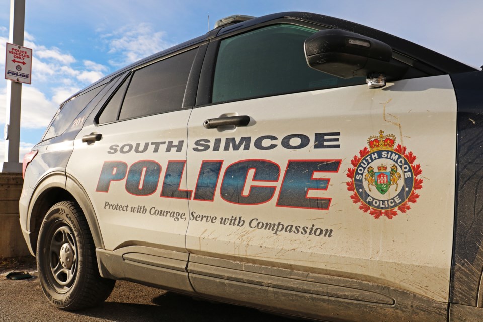 A South Simcoe Police Service cruiser is parked outside the North Division building in Innisfil on Dec. 13.