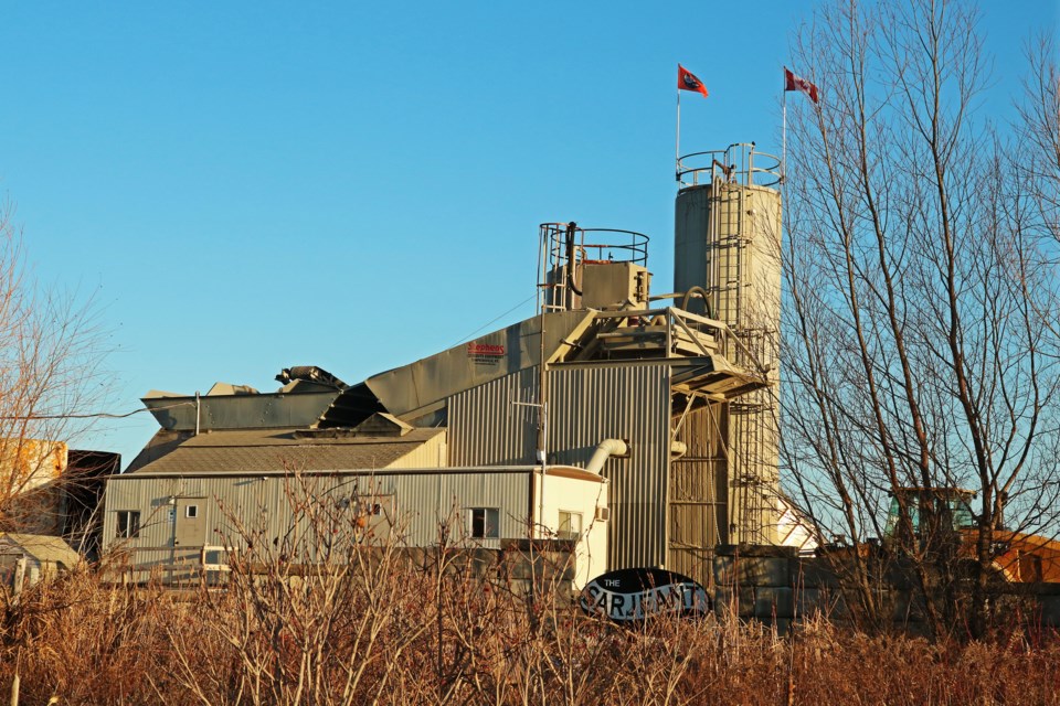 Sarjeant’s concrete batching plant can be seen at 3111 Sideroad 10 in Bradford in December. 