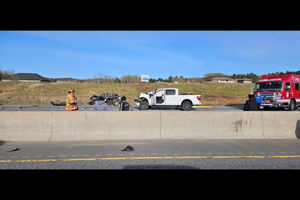 A serious crash closed all lanes of Highway 400 near Cookstown April 26.