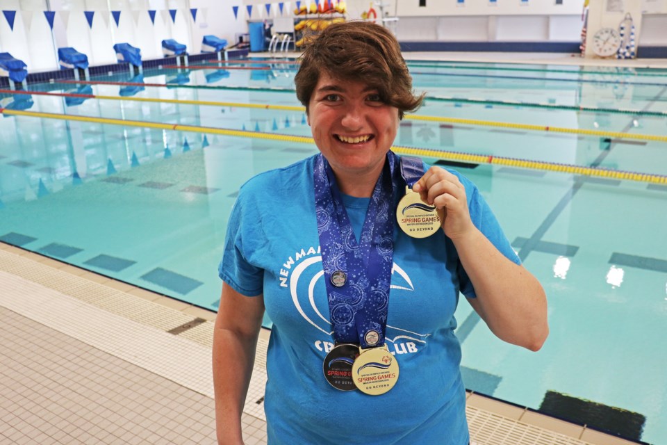 Newmarket native Zoe Barnes won one silver and two gold medals for swimming at the Special Olympics Provincial Spring Games in May, and spends much of her time training at the BWG Leisure Centre where’s she’s seen on Friday, June 7.