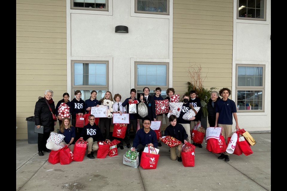 Students from Kempenfelt Bay School made cards and purchased gifts for the 16 seniors they sponsored as part of Senior Wish’s Bags of Love initiative.