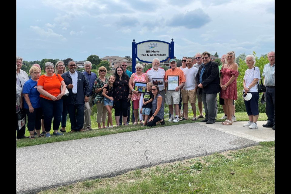 The Town of Bradford West Gwillimbury officially unveiled Bill Marks Trail and Greenspace Wednesday in honour of longtime volunteer Bill Marks.