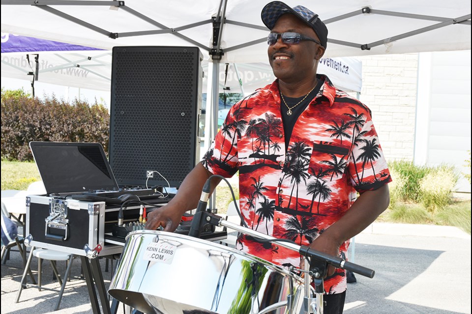 Kenn Lewis playing the steel drum, at last year's Caribbean Fest at the Bradford Farmers' Market. Miriam King/Bradford Today