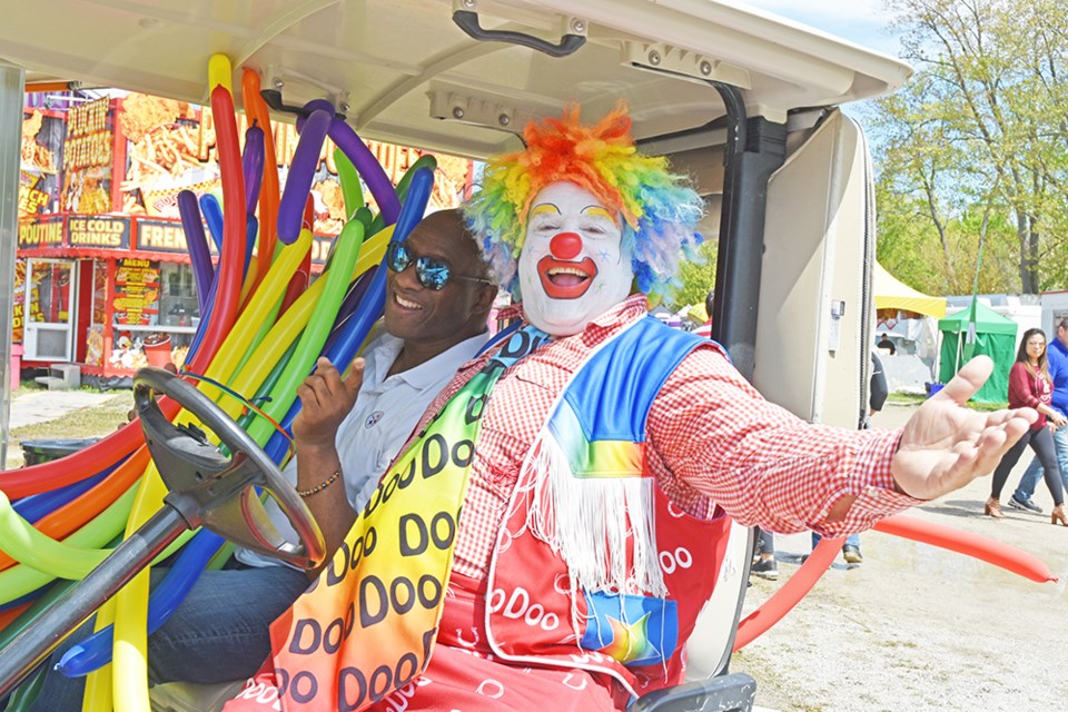 DooDoo the Clown entertained the kids at the Schomberg Agricultural Spring Fair, May 23-26. Miriam King/Bradford Today