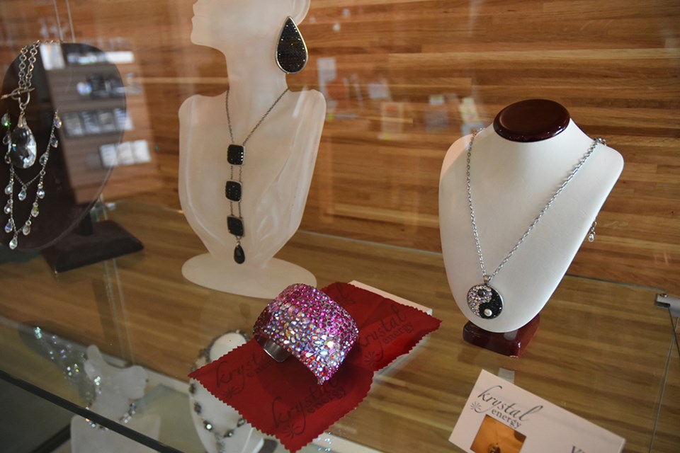 Krystal Energy – jewellery by Vicky Topp, on display at the BWG Public Library. Miriam King/BradfordToday